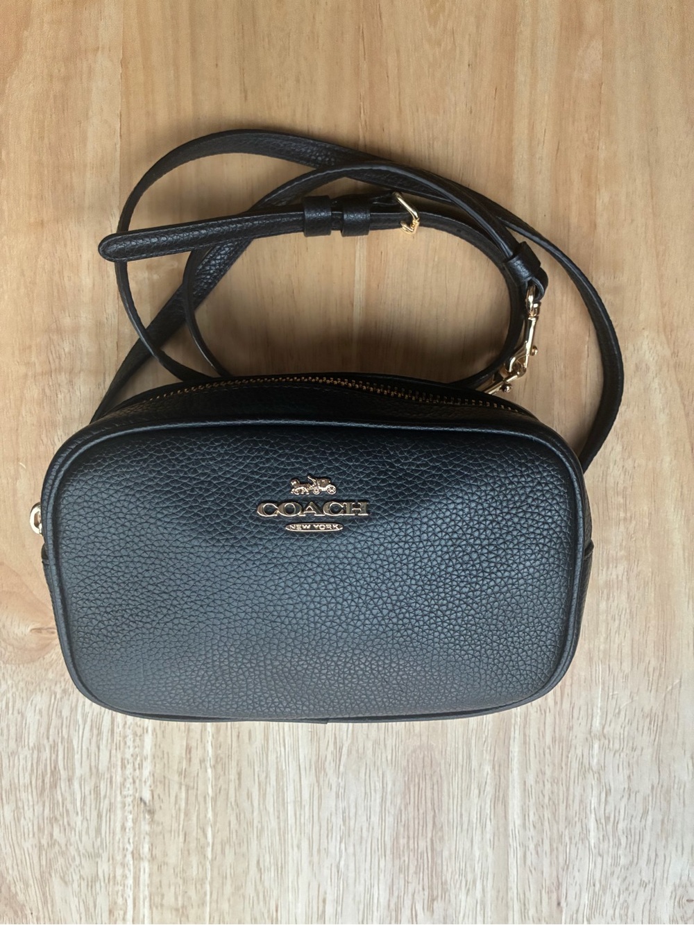 COACH Black Pebble Leather Convertible Belt Bag & Crossbody (39938) EUC - Picture 7 of 9